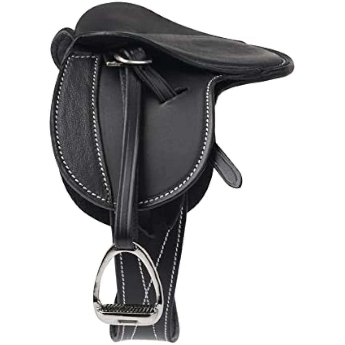 LeMieux Toy Pony Saddle - Black - Fine Grain Leather - Suitable for Ages 8 Years +
