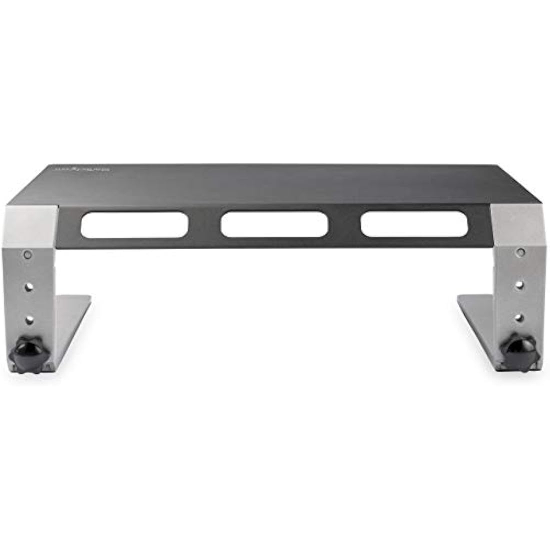 StarTech.com Monitor Riser Stand - For up to 32" Monitor - Height Adjustable - Computer Monitor Riser - Steel and Aluminum (MONSTND) , Black & Silver