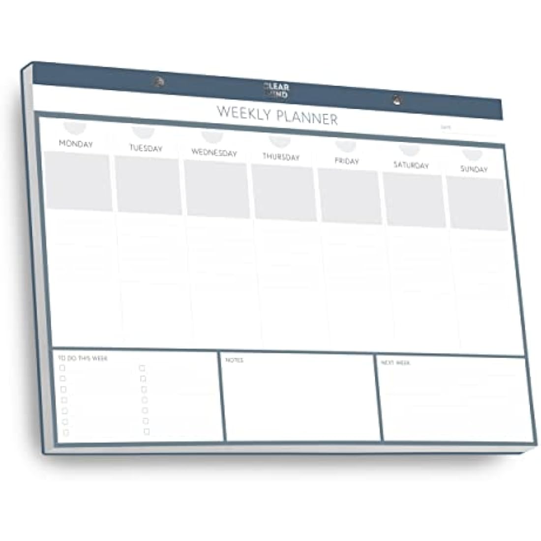 Premium Weekly Planner Desk Pad by Clear Mind Concepts® - A3 Size - Faux Leather Hard Cover - 52 Tear-Off Sheets for Enhanced Productivity