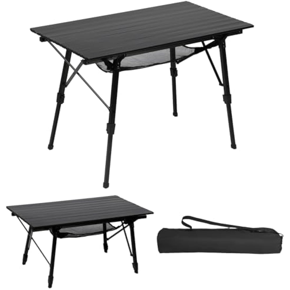 Portal Camping Tables That Fold up Picnic Table Folding Portable with Height Adjustable Legs Collapsible Table 3ft Aluminium Rollup Outdoor Table Lightweight Foldable for Beach Fishing Garden BBQ