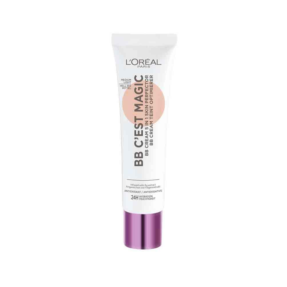 L'Or?al Paris Magic BB Cream with SPF 20, 5-in-1 Skin Tint with Vitamin B5 and Vitamin E, Lightweight Hydrating Formula Adapts to Skin Tone for a