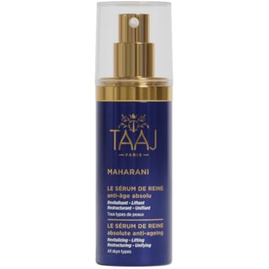 TAAJ | The Queen's serum - MAHARANI | Powerful anti-ageing actives | Deeply regenerated skin | Improved features and unified complexion | Hyaluronic acid collagen and elastin | 30 ml