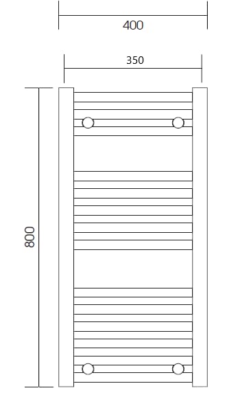 Greened House Anthracite Heated Towel Rail 400mm W x 800mm H