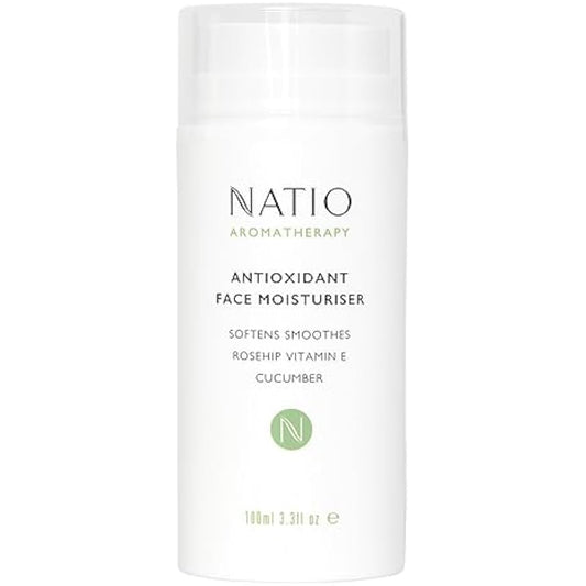 Natio Australia Aromatherapy Antioxidant Face Moisturiser, 100 ml - Anti-Aging Face Cream - Rosehip and Vitamin E - Face Lotion for All Skin Types