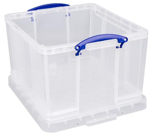Really Useful Box Plastic Storage 42 Litre Clear (Pack Of 2)