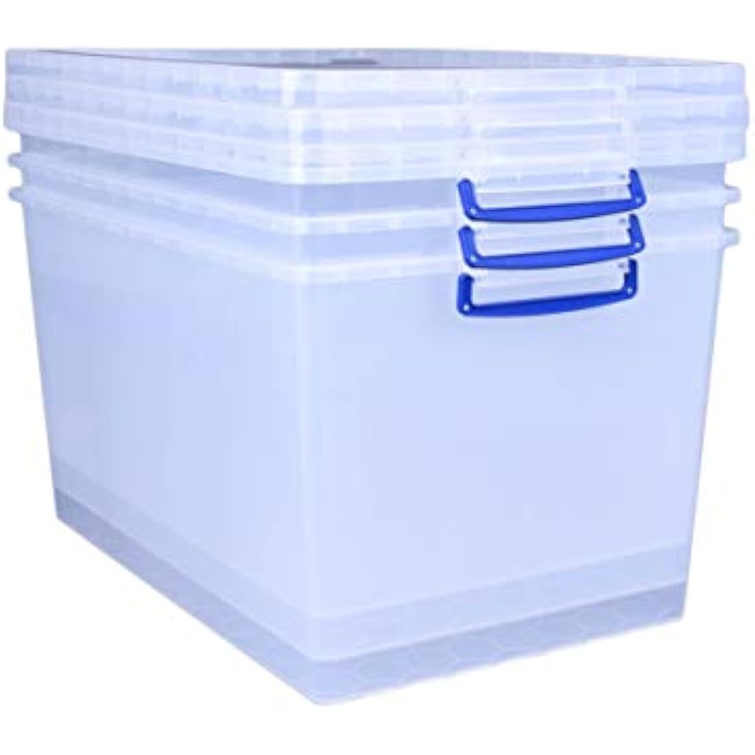 Really Useful Box Nestable Plastic Storage 83 Litre Clear (Pack of 3)