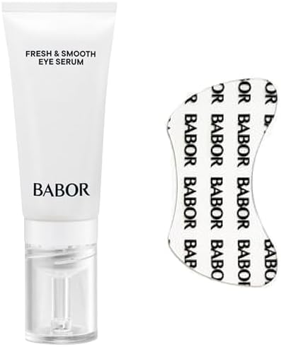 BABOR Instant Fresh & Smooth Eye Serum + Patches | Intensive Moisture & Freshness for a Smooth Eye Area | Eye Serum and Eye Pads (reusable) - 15ml Serum & 2 Eye Pads