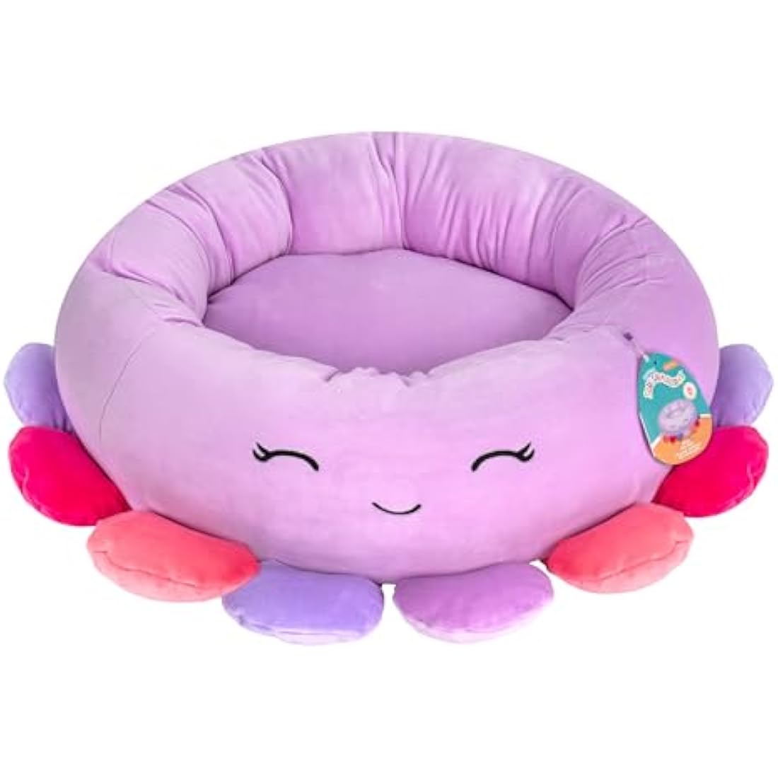 Squishmallows Official 24-Inch Beula Octopus Pet Bed - Medium Ultrasoft Official Plush Pet Bed,purple
