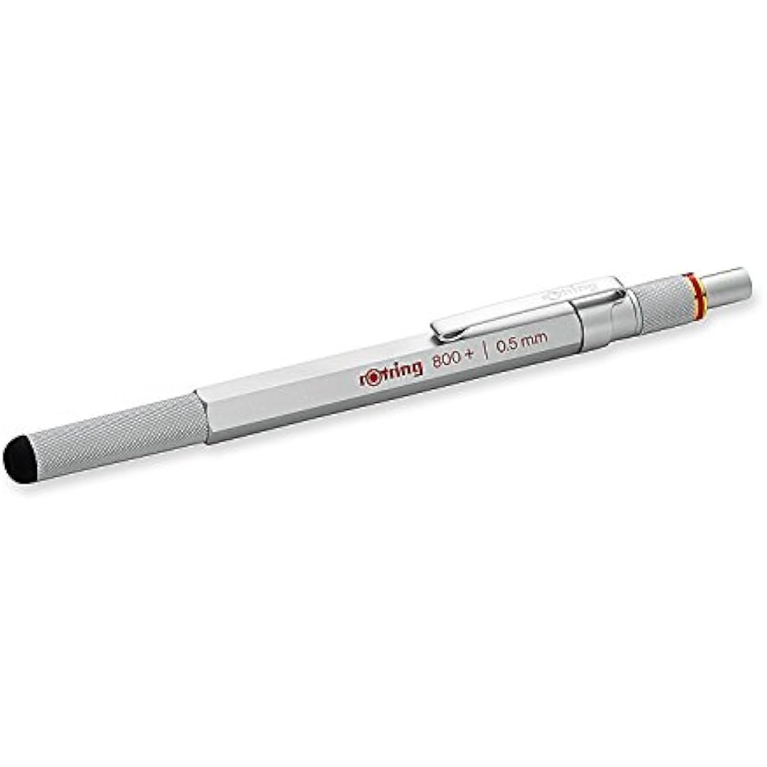 rOtring 800+ Mechanical Pencil and Touchscreen Stylus, 0.5 mm, Silver Barrel (1900183)