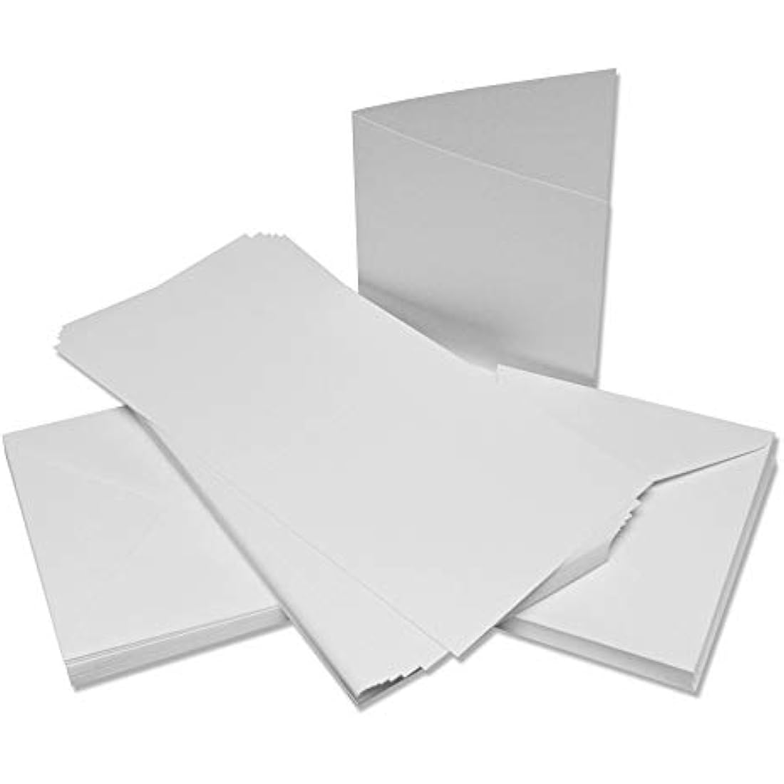 Craft UK W103 6 x 6 Inch Linen Card and Envelope Pack of 50 - White