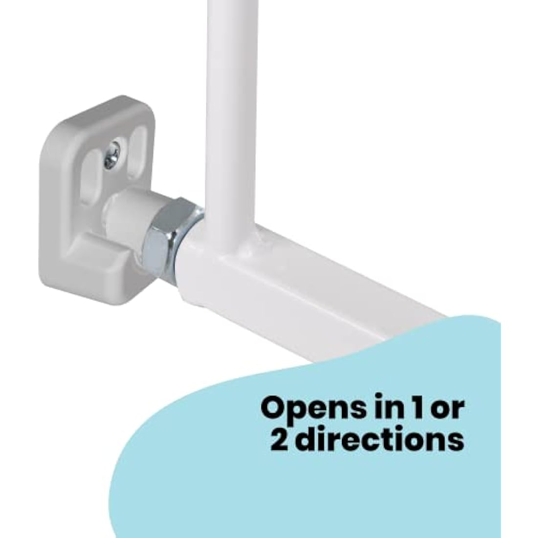 Safety 1st Wall Fix Extending, Safety Gate, Door and Stair Gate, Baby Gate also suitable for Dogs, Six Months to Two Years, Metal White (Pack of 1)