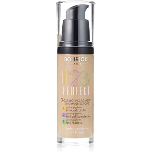 Bourjois 123 Perfect Medium Coverage Liquid Foundation 52 Vanilla, 30 ml (Pack of 1)