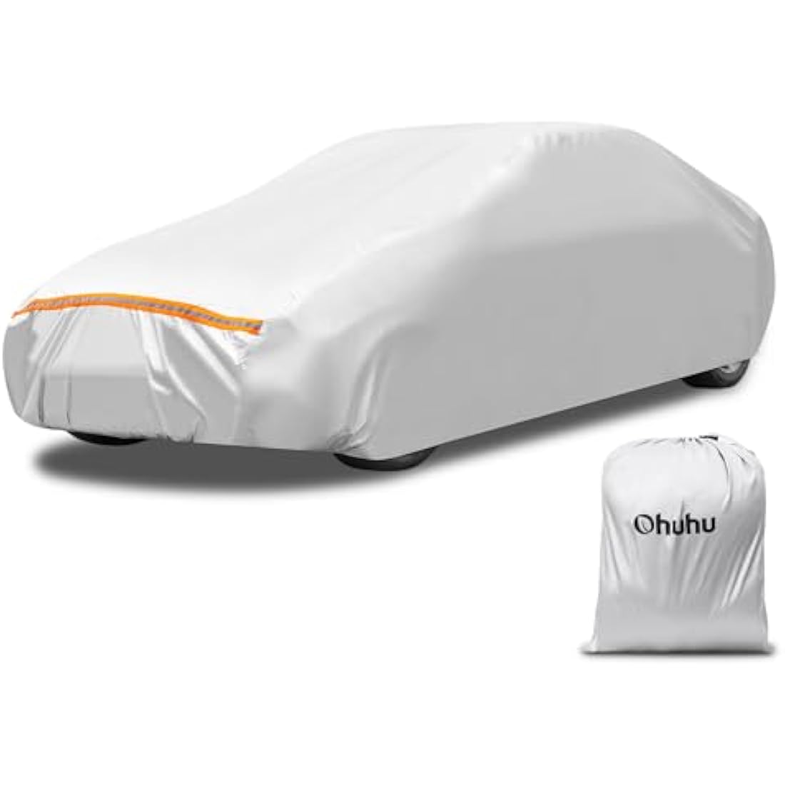 Car Cover, Ohuhu Universal Full Car Covers Outdoor Indoor, All Weather Protection Auto Cover Windproof Snowproof Dustproof Scratch Resistant UV Protection, Fit Sedan (191"-201"/ 485-510cm)