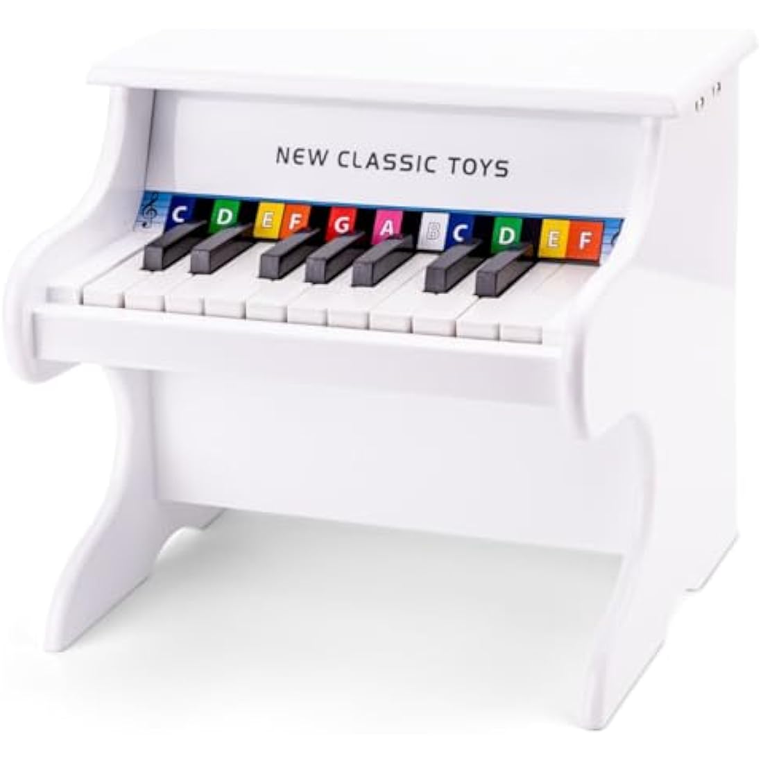 New Classic Toys 10156 Wooden Piano, White, Medium