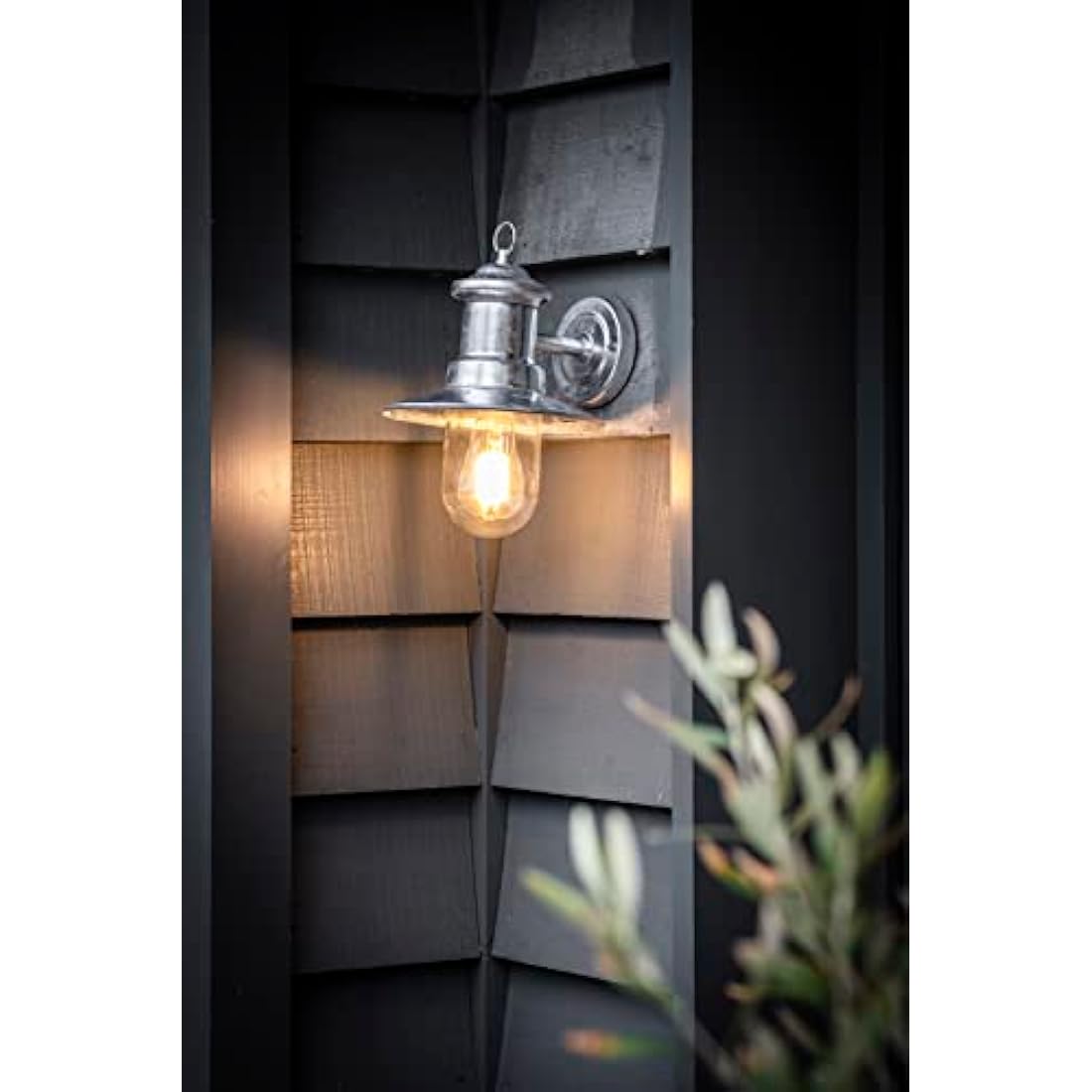 Garden Trading Outdoor Wall Mounted St Ives Galvanised Ships Light Weatherproof | E27 Edison Screw 60 Watt | Crafted in Hot Dipped Galvanised Steel | Motion-Sensor Compatible