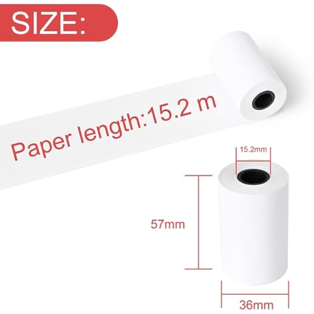 L LIKED 57x36 mm Thermal Paper Till Rolls Receipt Roll for Credit Card Machine, POS, EPOS（96 Rolls）
