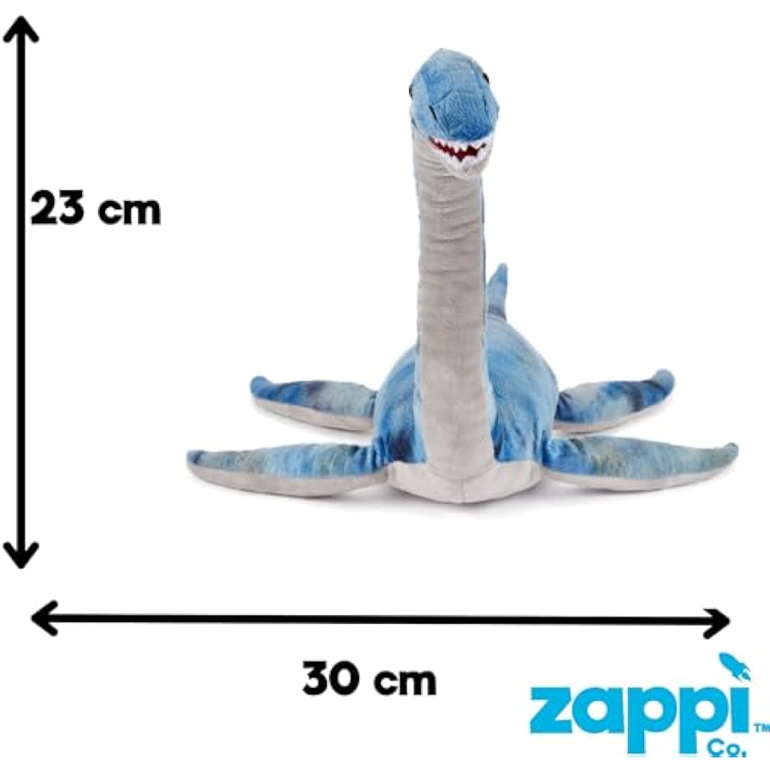 Zappi Co Plush Children's Stuffed Soft Cuddly Plush Toy-Part of Safari Animals Collection, Perfect for Kids (31cm Depth)(Plesiosaur Dinosaur)