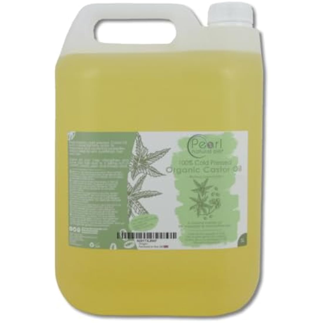 Pure Cold Pressed Organic Castor Oil Vegan, Hexane Free, BP Grade, Non-GMO 5 litres