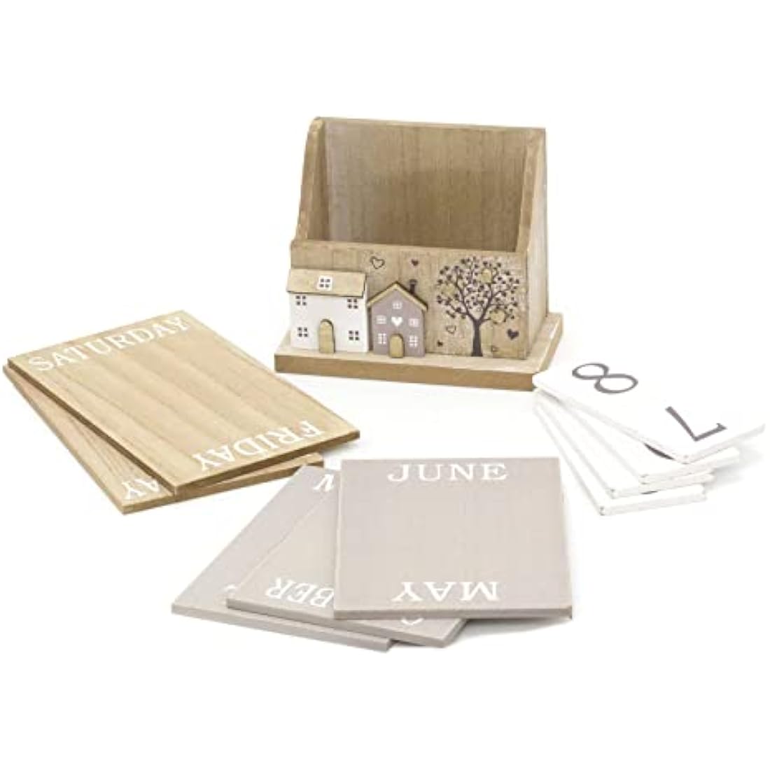 Shabby Chic Wooden Perpetual Calendar | Desk Calendar Flip Calendar | Desktop Calendar House Calendar