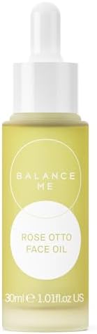 Balance Me Rose Otto Face Oil 30ml, Dry Skin Face Moisturiser with Rosehip, Skin Care for Anti Redness and Acne Scarring, Vegan Cruelty Free