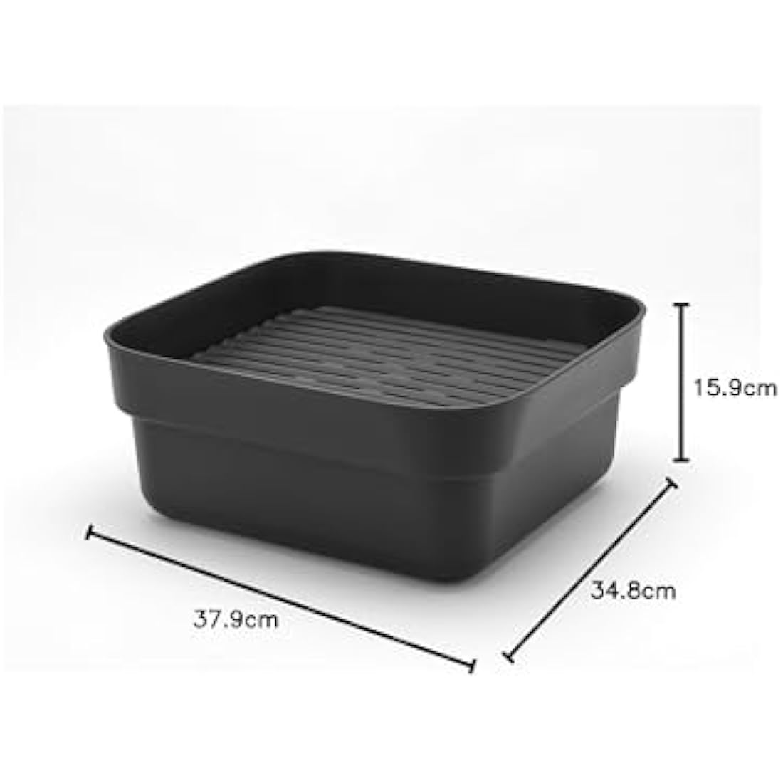 Brabantia Washing Up Bowl with Removable Draining Tray (Dark Grey) Ideal for Rectangular/Square Kitchen Sinks (34.8 x 37.9 x 15.9cm)