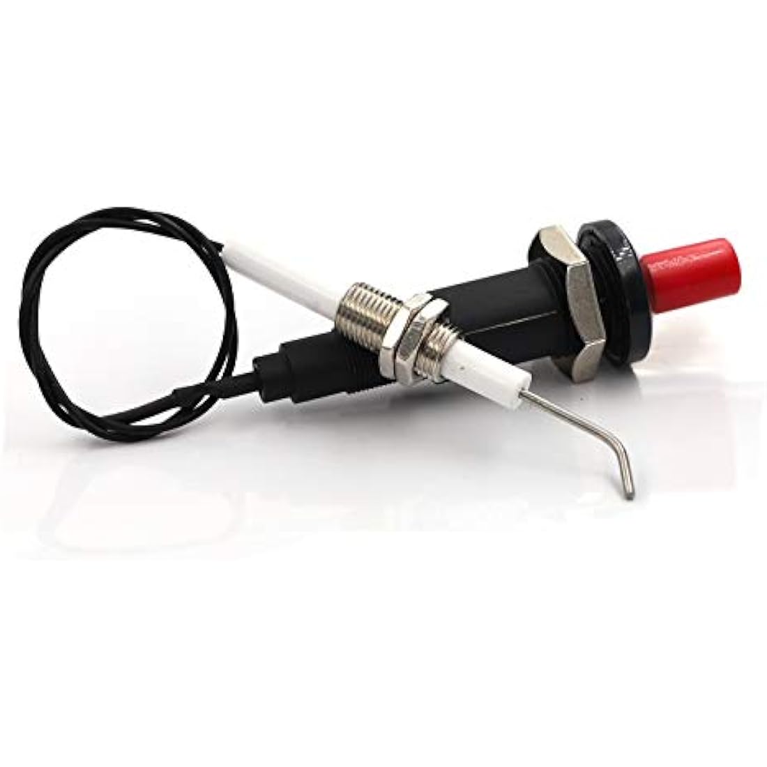 METER STAR Gas Grill/Range/Heater/Grill Igniters,Push Button Piezo Igniter with Threaded Universal Ceramic Electrode Ignition Spark Plug Wire Long 30cm Electronic Device Set of 2