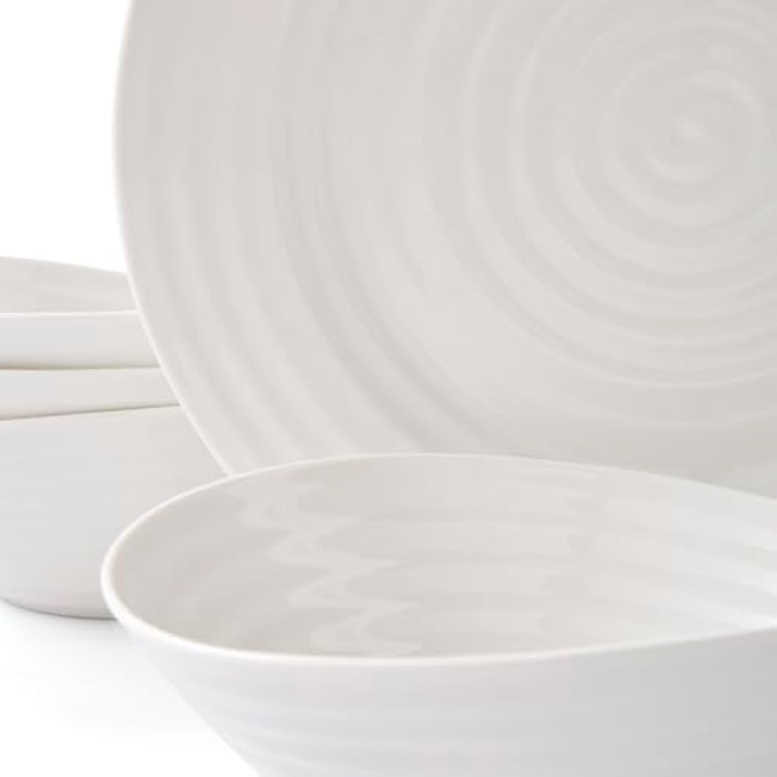 Portmeirion Home & Gifts CPW80002-X Dinner Set, Porcelain, White, 27.9 x 27.9 x 2.5 cm