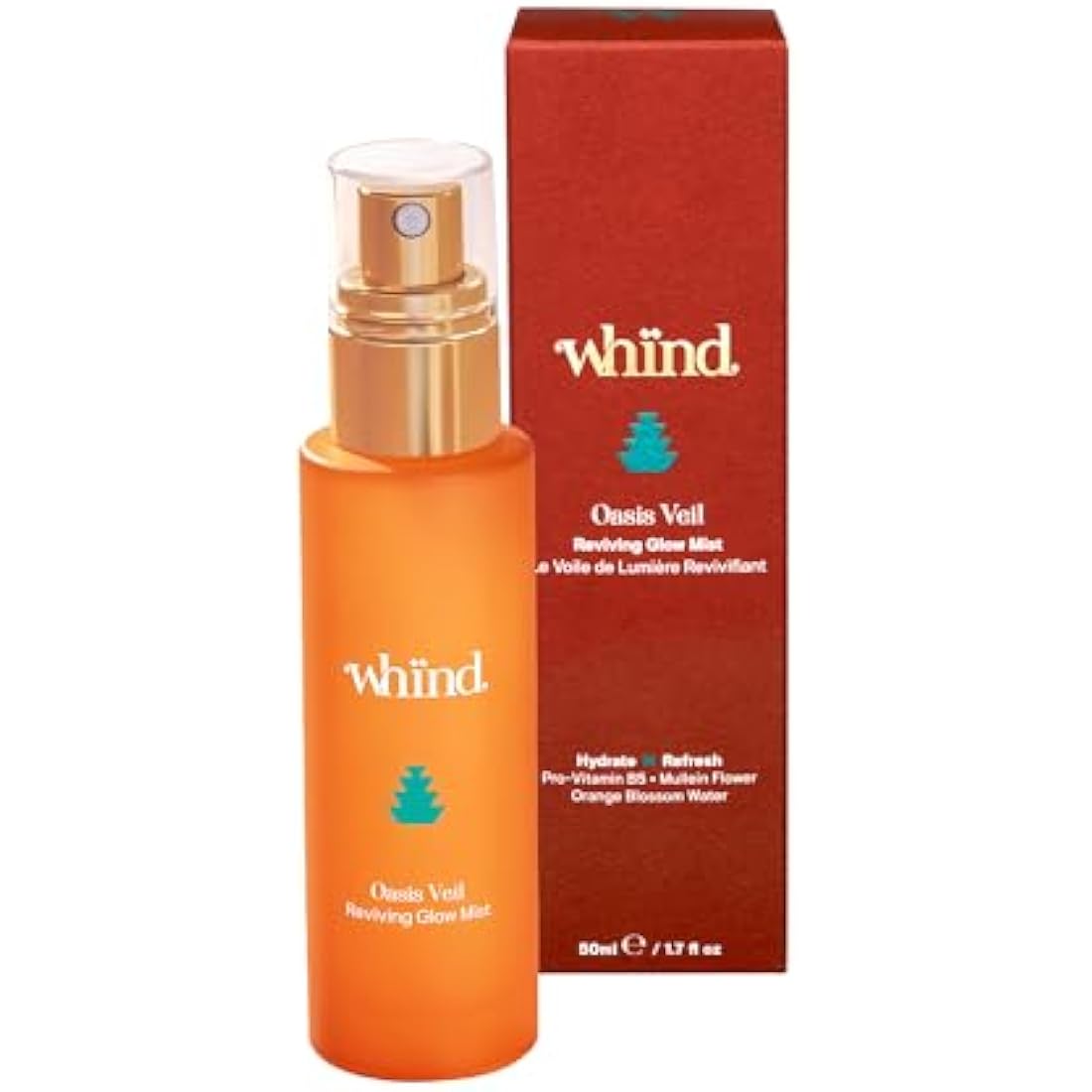 whind Oasis Veil Reviving Glow Facial Mist with Hyaluronic Acid & Vitamin C – Moisturizing Face Mist Setting Spray for Hydration and Glow – 50ml