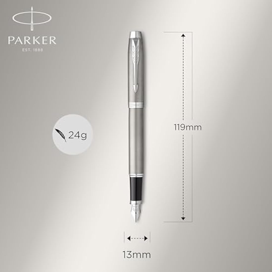 Parker IM Duo Pen Gift Set | Fountain Pen, Ballpoint Pen & Pen Pouch | Stainless Steel Finish with Chrome Trims | Medium Tip | Blue Ink Refills | Perfect Graduation Gifts