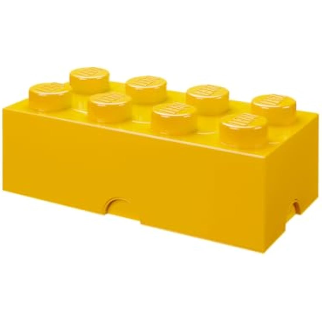 LEGO Storage Brick 8 Knobs YELLOW - Stackable Plastic Storage Box with Lid for Kids and Adults, Ideal Desk Organizer and Toy Box - 12.1L Capacity