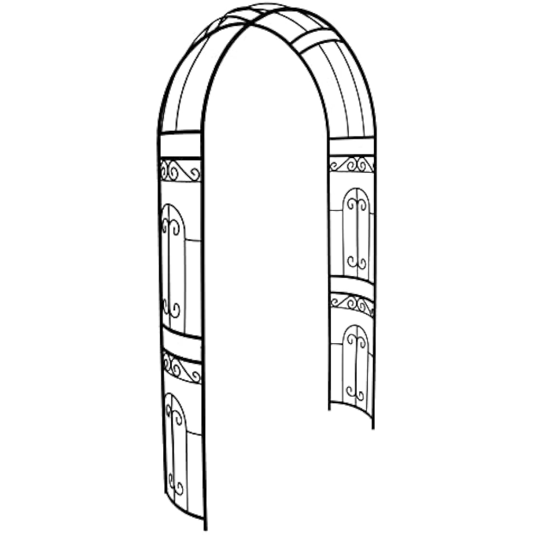 SCENDOR Rose Arch Garden Arbour, 87"H x 45"W Iron Curved Garden Archway, Romantic Garden Trellis for Climbing Plants, Jasmine Wedding Ceremony Arches