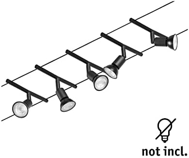 Paulmann 94446 CorDuo Lighting Set - Salt DC, Max 5 x 10 Watt Extendable Wire Cable System Matt Black Plastic GU5.3 Without Bulbs