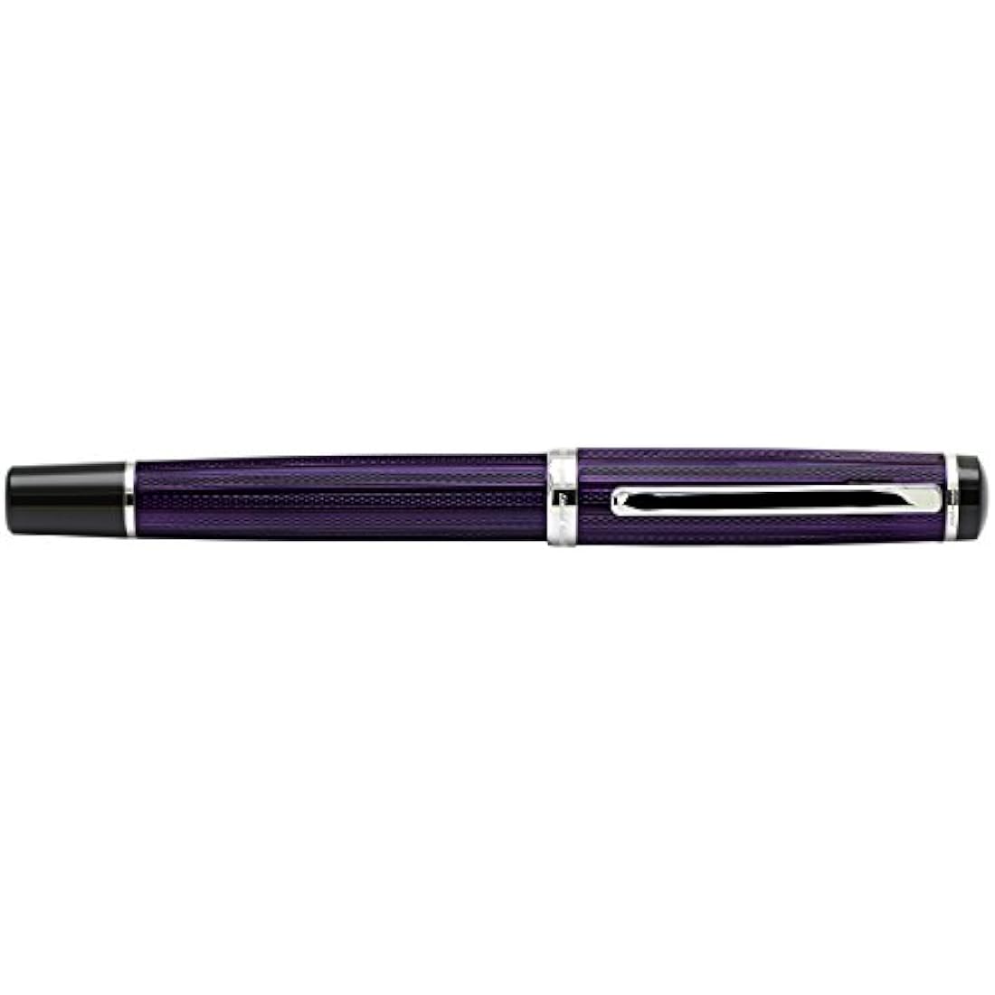 Xezo Penna stilografica Incognito, pennino fine. Lacca a strati viola con placcatura platino puro. Artigianale, edizione limitata, serializzato