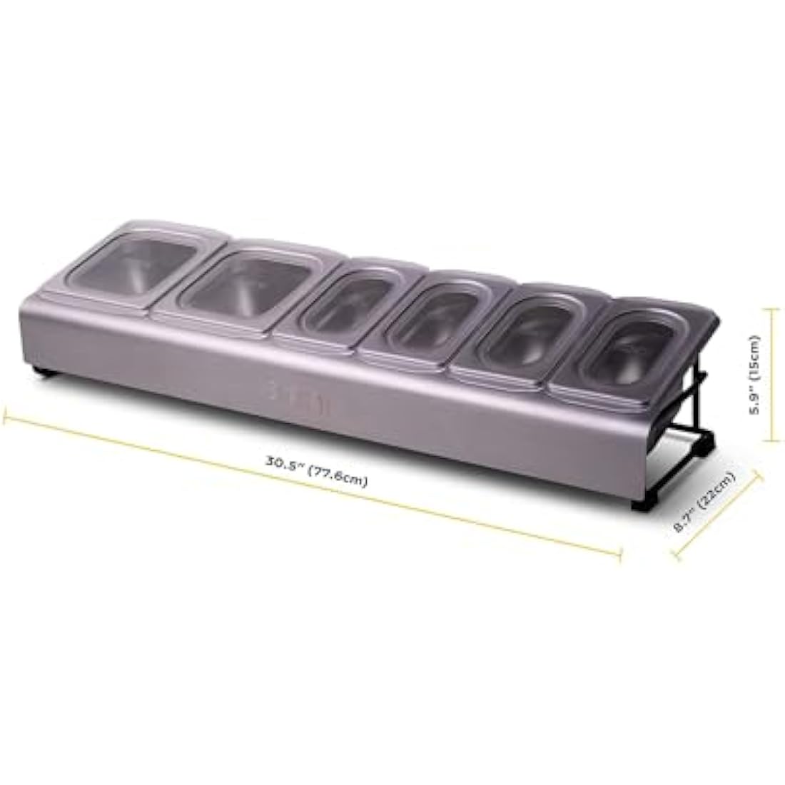 Ooni Pizza Topping Station – 2 x 1.6L and 4 x 0.8L Containers with Custom Fit Lids, Pizza Oven Accessories, Outdoor Kitchen Accessories, Stainless Steel