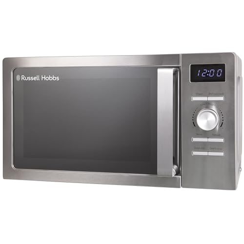 Russell Hobbs Stainless Steel Digital Microwave 20 Litre 800W Solo Digital with 5 Power Levels, Defrost Function & Easy Clean, 60 Minute Timer, 8