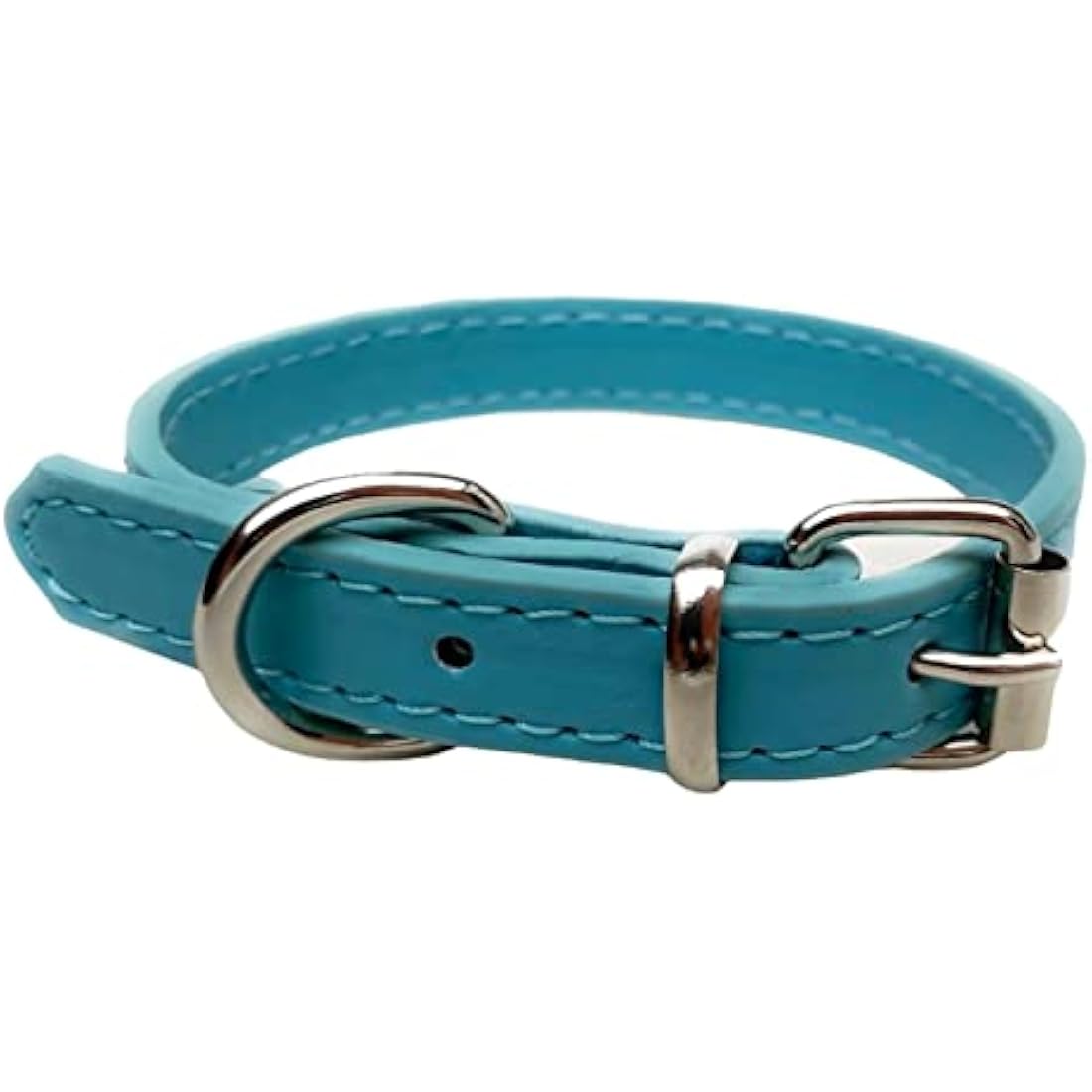 Vibrant Leather Dog Collar for Puppy, Cat, Kitten, Dogs - For Small, Medium, Large & Extra Large Pet Collars (Extra Large (45cm - 55cm Neck), Turquoise)