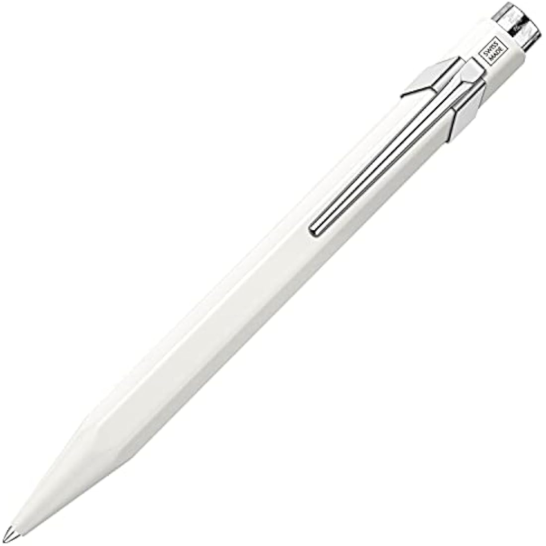 Caran d'Ache 849 Popline 0846.509 Ballpoint Pen with Case Lacquered White M Writing Colour Blue Length 12.5 cm