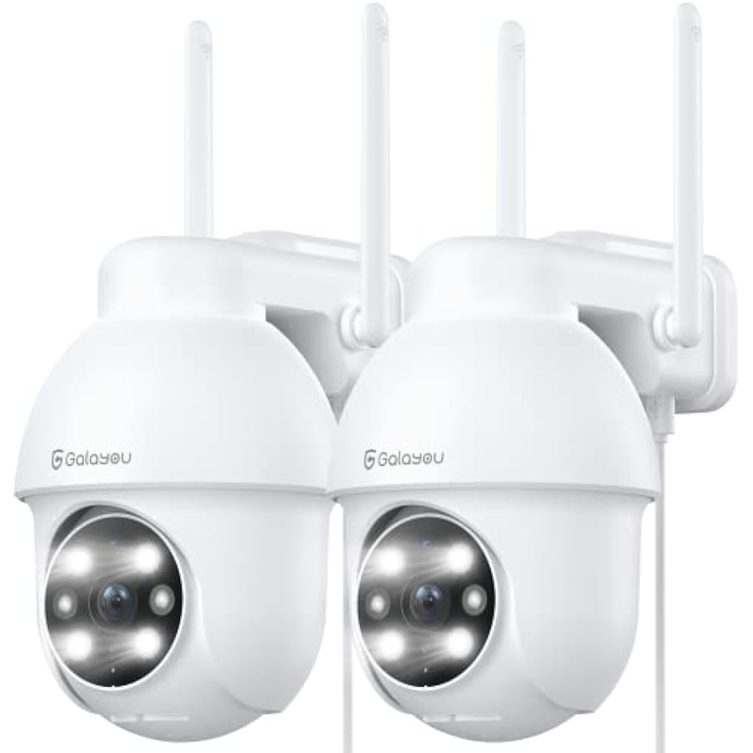 GALAYOU 2K Security Camera Outdoor, 360° CCTV Camera, Home Security WiFi Camera with Color Night Vision, Pan-Tilt View, App Notification, 2-Way Audio Y4 (2-Pack)