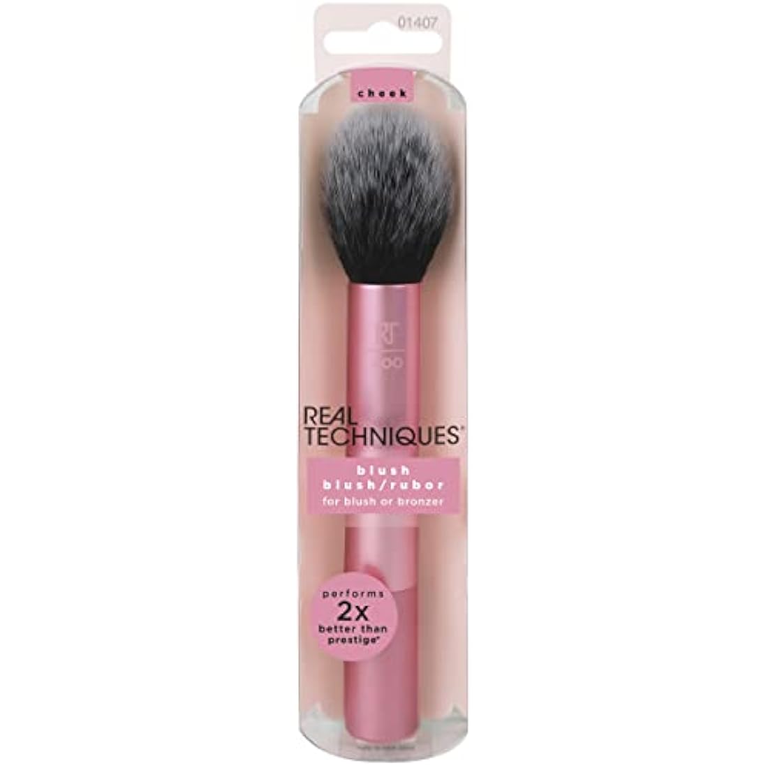 Real Techniques Ultra Plush Blush Makeup Brush, For Loose, Cream, or Pressed Blush, Rosy Glow Cheeks, Fluffy Powder Brush, Aluminum Ferrules, Synthetic Bristles, Vegan and Cruelty Free, 1 Count