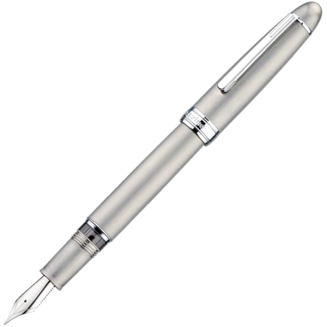Asvine J16 Brushed Titanium Fountain Pen Jowo Broad Nib Piston Filling, Ink Window, Wrench & Box