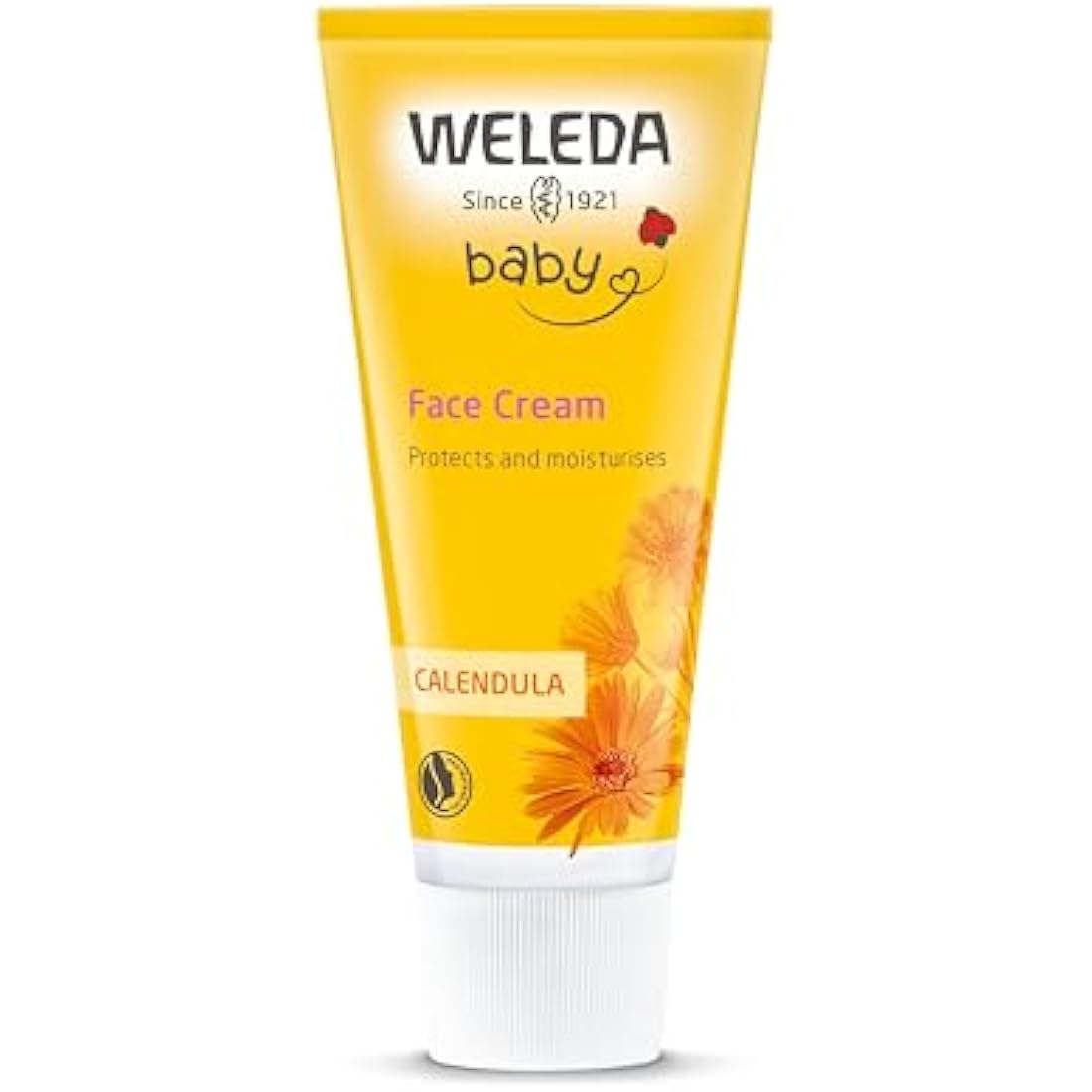 Weleda Baby Face Cream, Calendula Moisturiser, Moisturising Cream for Baby, Delicate Skin, Dermatologically Tested, Gentle Protection, Developed by Professionals, Lanolin, 50ml