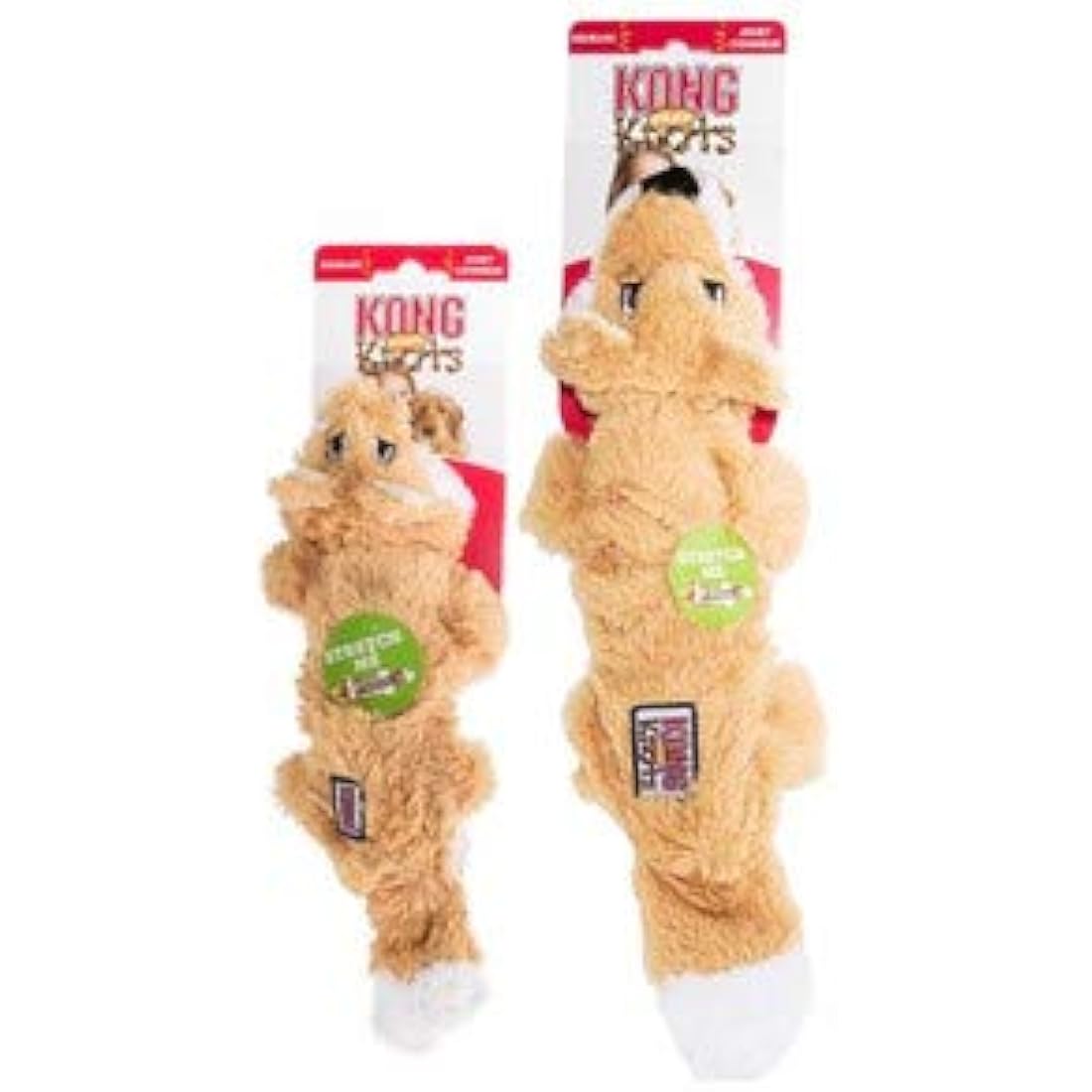 KONG - Scrunch Knots Fox - Internal Knotted Ropes and Minimal Stuffing for Less Mess - For Small/Medium Dogs