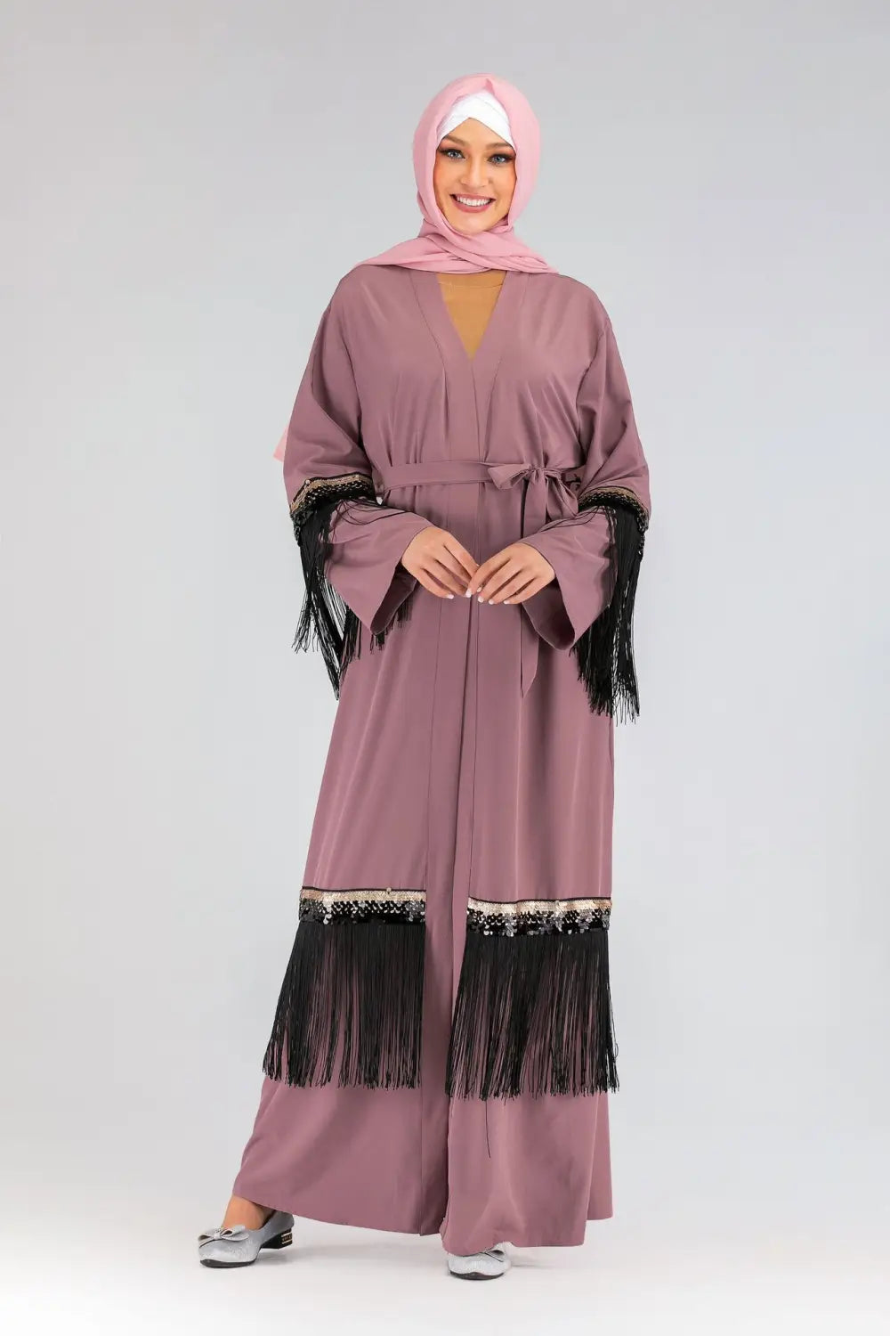 Fringed Abaya - Luxury Statement Piece