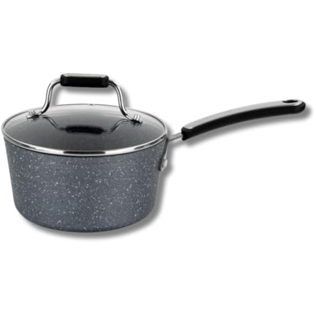 Scoville Expert Neverstick+ 4+1 Piece Cookware Set - Non-Stick Pans Set, 16cm Milk Pan, 18/20cm Saucepans, 20/24cm Frying Pans, Suitable for All Hobs, PFOA Free, Dishwasher Safe, Aluminium, Grey