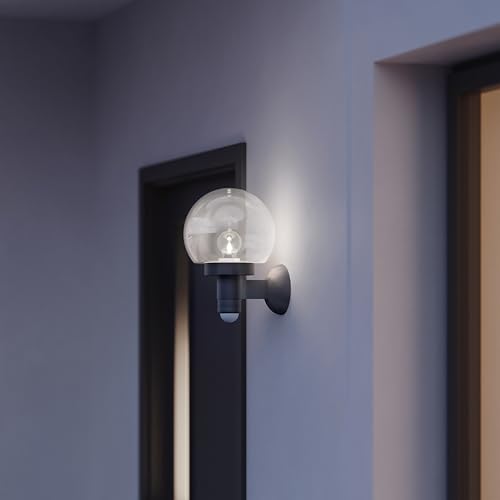 Steinel Outdoor Wall Light L 115 S Anthracite, 240 Motion Sensor, 12 m Range, Basic Light, Continuous Light, Soft Light Start