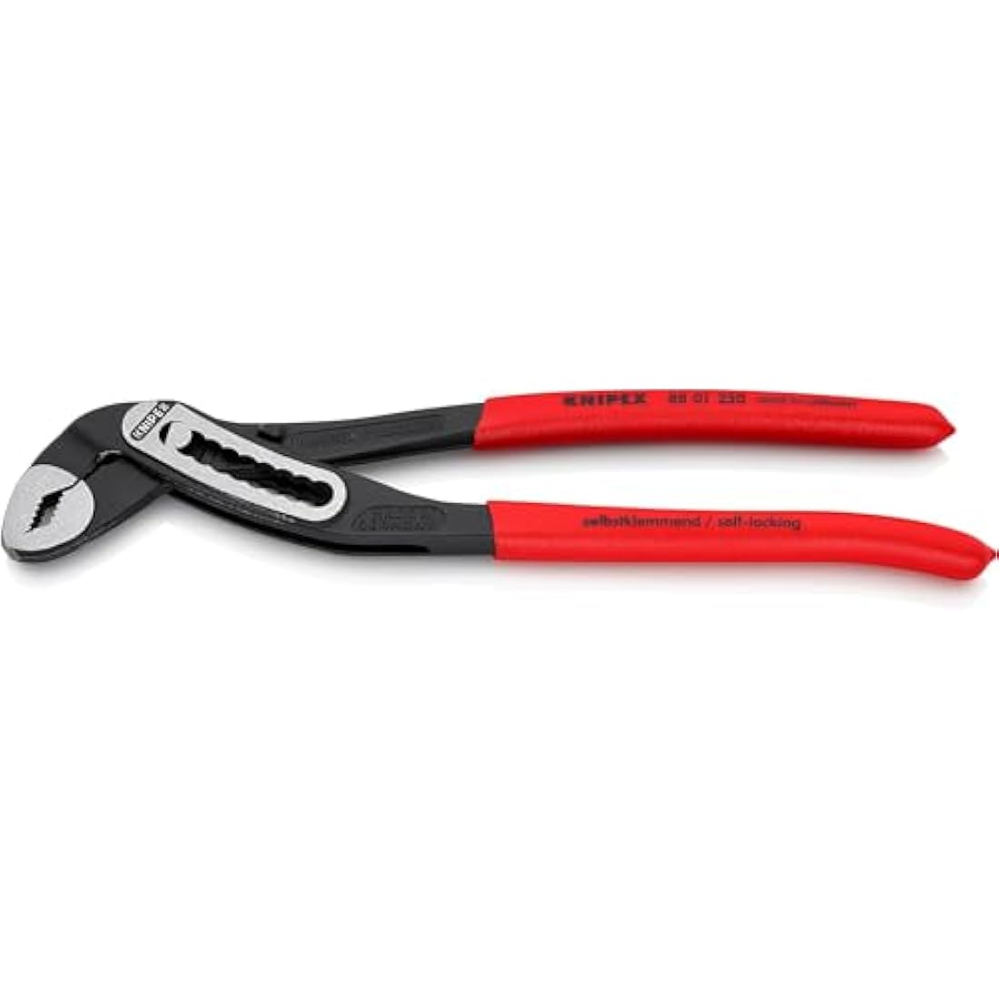 KNIPEX Alligator Water Pump Pliers, 250 mm, Nuts to 46 mm, Pipes to 50 mm, Robust Construction, Self-Locking, Pipe Wrench, 88 01 250