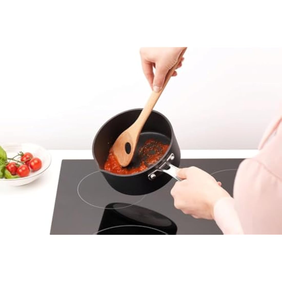 Brabantia 3 Piece Wooden Kitchen Utensil Set (Beech Wood) Spoon, Spatula & Corner Spoon - Sustainable Cookware