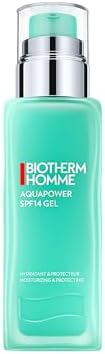 Biotherm Homme Aquapower SPF14 Gel for Dry Skin, Refreshing Face Cream for Men with Life Plankton and Oligo Minerals, Face Care Protects Against UV Radiation and Environmental Affects, 75 ml