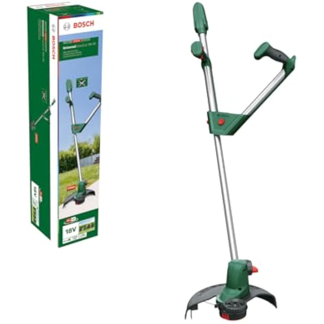 Bosch Cordless Grass Trimmer UniversalGrassCut 18V-26 (Without Battery, 18 Volt System, Cutting Diameter: 26 cm, Adjustable Handles, in Carton Packaging)