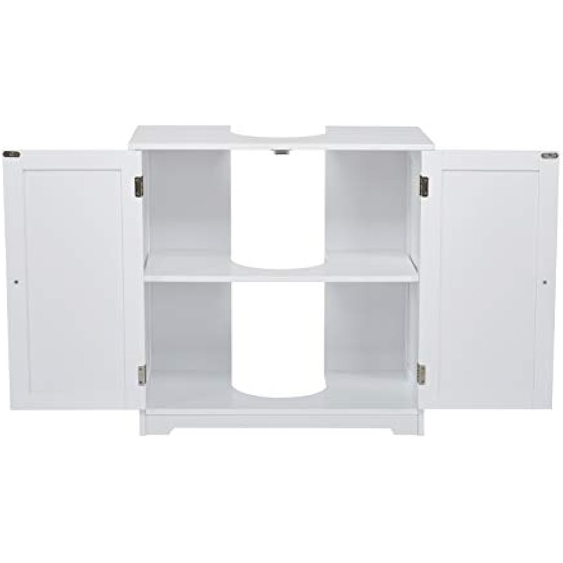 Mondeer Under Sink Cabinet,Bathroom Floor Cabinet with 2 Doors and 2 Shelves Wooden Space Saving Free Standing 60 x 30 x 60 cm White